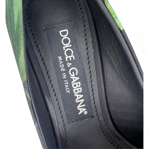 NWT DOLCE & GABBANA Black Satin Rose Print Pointed Toe Stiletto Pumps Si… - Picture 10 of 16